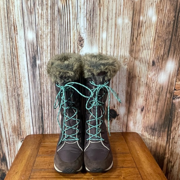 LL Bean 284883 Carrabassett Fur Lace-Up Knee High Snow Boots Women's US 7.5 - Picture 8 of 11